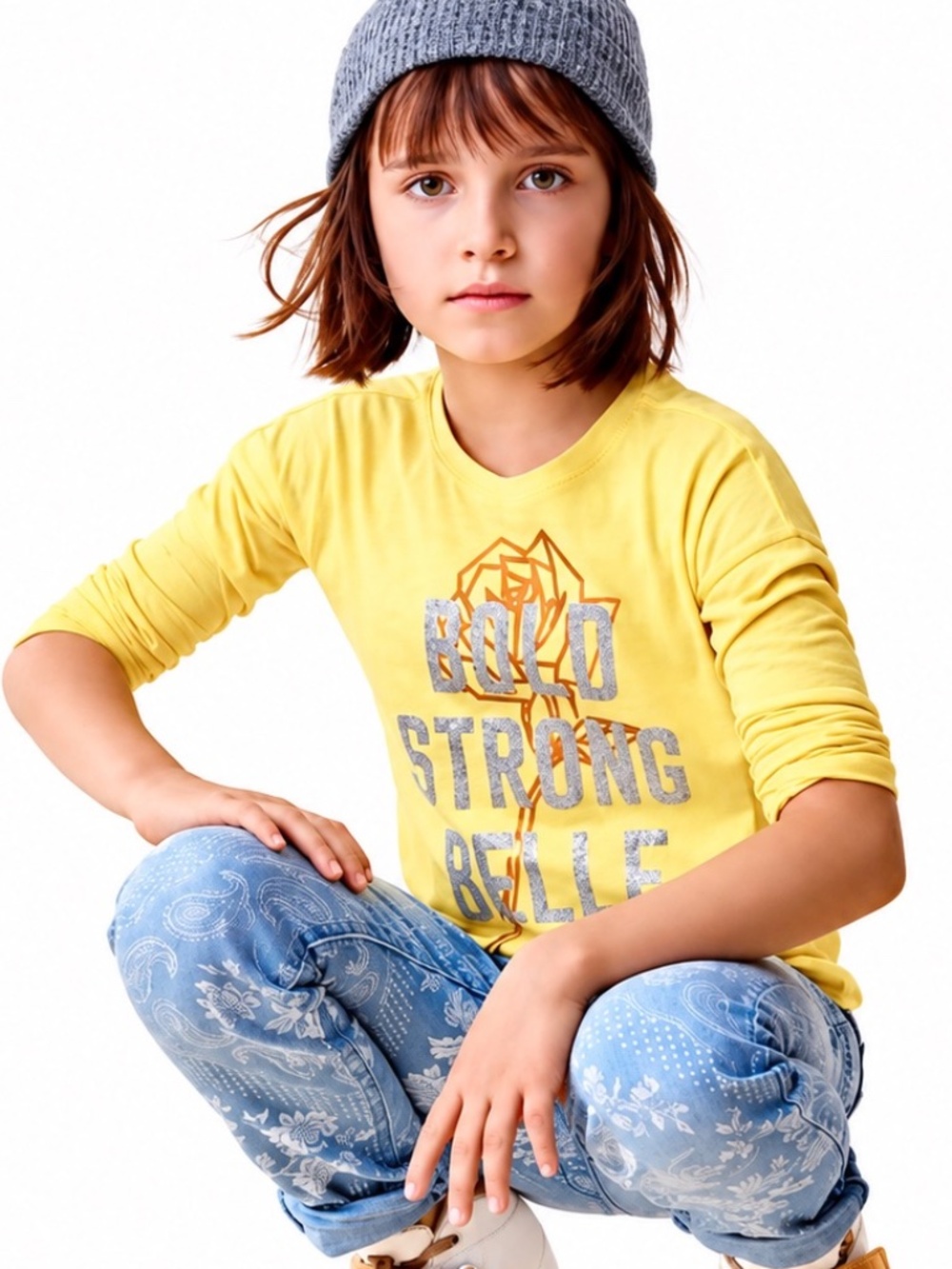 Gap girls yellow sequined Belle shirt